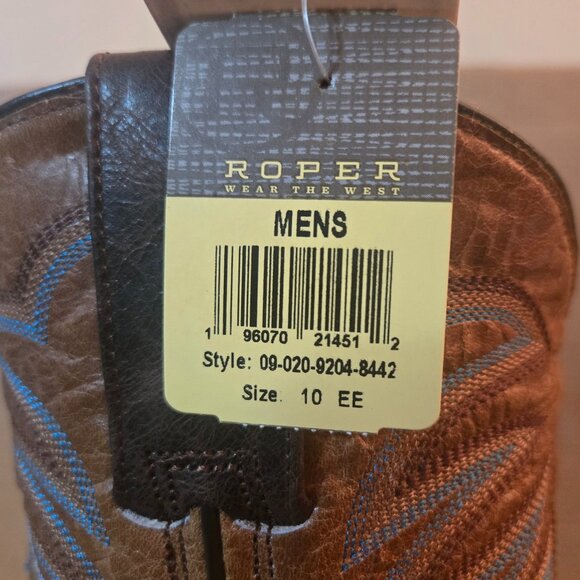 Roper Men's Work It Over Boots 10 EE Wide Brown 09-020-9204-8442 - Picture 9 of 12